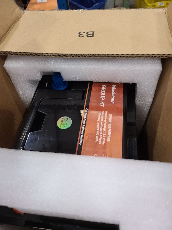 Photo 1 of 12V BCI Group 47 LiFePO4 Lithium Car Battery 600CCA Lightweight Automotive Start-Stop Battery Size H5