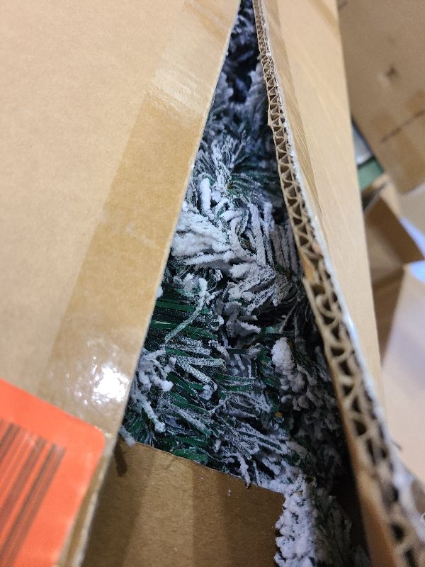 Photo 1 of 2 Pack 4 Ft Snow Flocked Christmas Entrance Tree in Pot Base with Timer 8 Mode 60 Warm White and Colorful Change Lights 12 Pine Cone Battery Operated for Porch Front Door Entryway Home