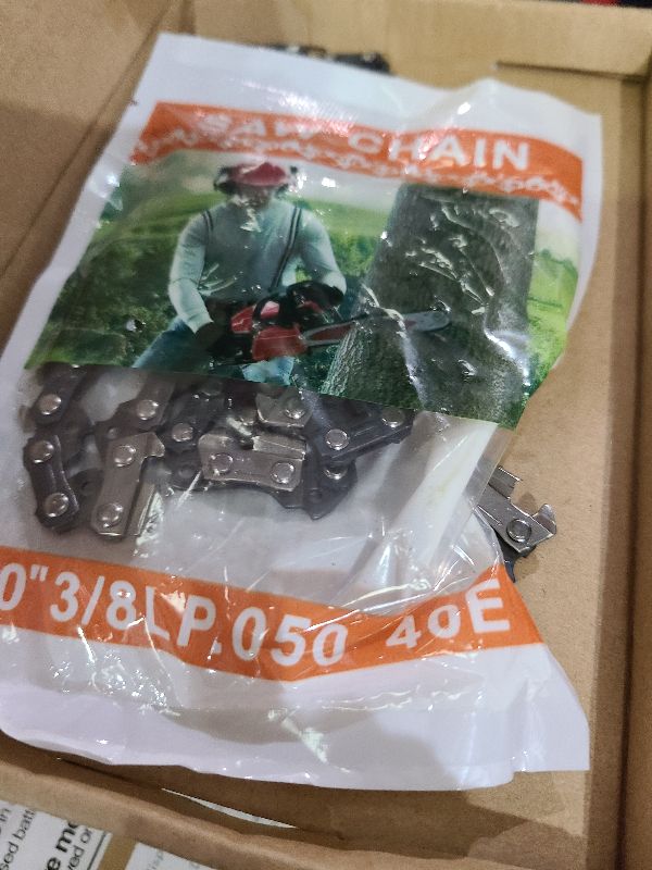 Photo 1 of 10 Inch Chainsaw Chain S40 3/8" LP Pitch .050" Gauge 40 Drive Links, 10-inch Replacement Chains Compatible with Remington, Greenwork, Sunjoe, Worx, Craftsman Pole Saw-2 Packs