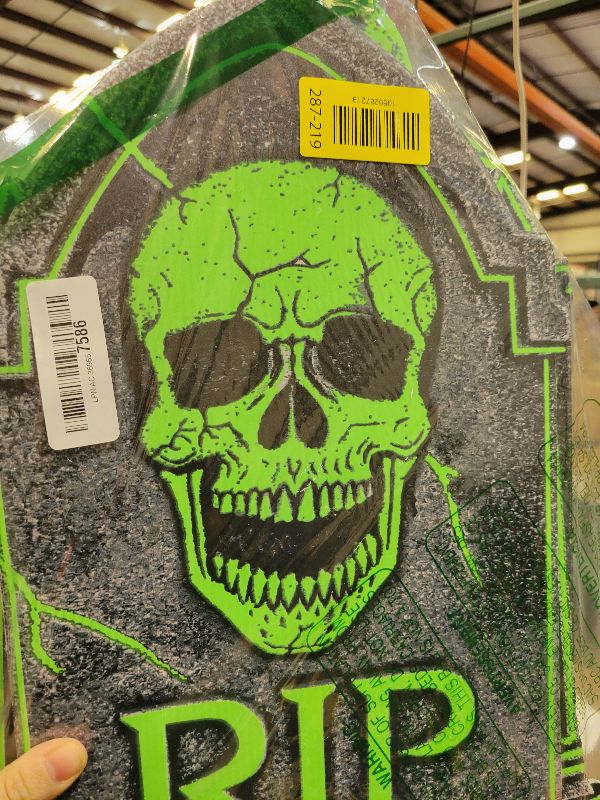 Photo 1 of 17” Outdoor Halloween Decorations Tombstones Yard Sign, 6 Pack Glow in The Dark Graveyard Decor, Light Up Halloween Tombstones for Yard, Cemetery, Party, Gift, Waterproof and Durable