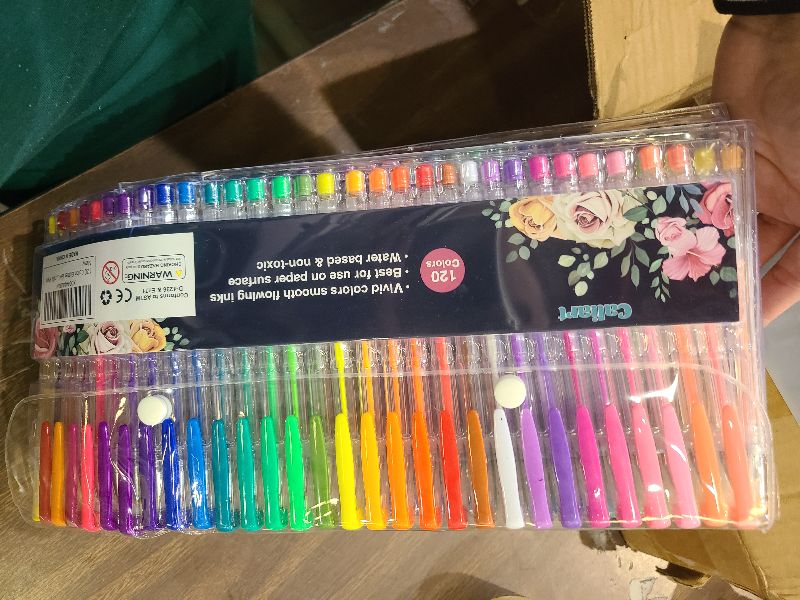 Photo 1 of 120 Colors Gel Pens, Colored Neon Glitter Pen Set for Coloring Books, 40% More Ink Fine Point, Christmas Trendy Stuff Gifts for Adults Teens Girls Boys Drawing Journaling Scrapbook Art Supplies