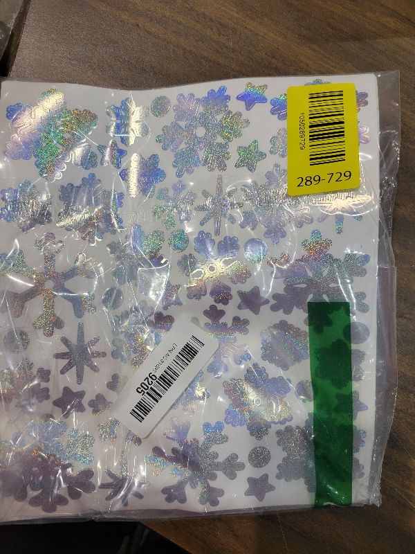 Photo 1 of 10 Sheets Gold & Silver Holographic Sparkly Snowflake Stickers – Waterproof Self-Adhesive Winter Snowflake Decals for Scrapbooking, Christmas Decoration, Envelopes, Holiday Cards