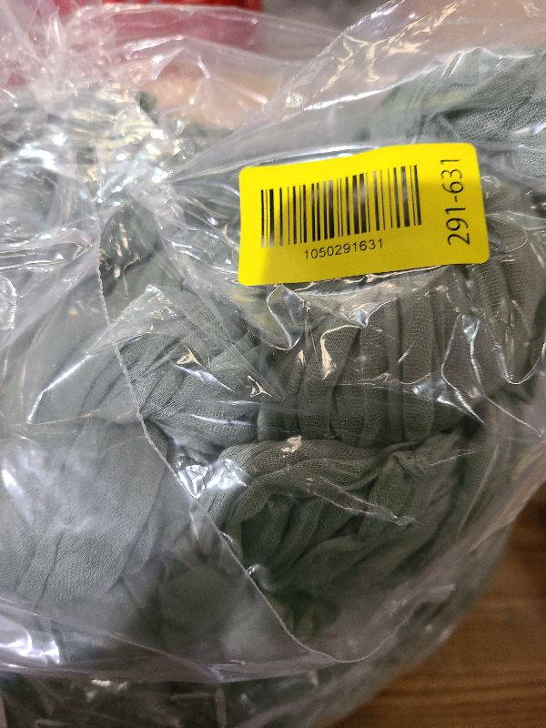 Photo 1 of 12 Pack Sage Green Cheesecloth Table Runner 10ft Boho Gauze Fabric Cheese Cloth Table Runner 35 x 120 Inch Rustic Sheer for Romantic Wedding Decor Baby Shower Party Table Centerpiece Decoration