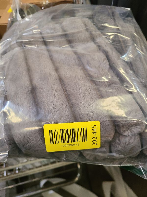 Photo 1 of 2 Pack 18x18 Pillow Cover Velvet Pillow Covers, Faux Fur Square Throw Pillow Covers for Living Room Decorations Throw Pillow Case, Throw Pillow Cover Cushion Cover for Home Sofa Bedroom Car, Grey