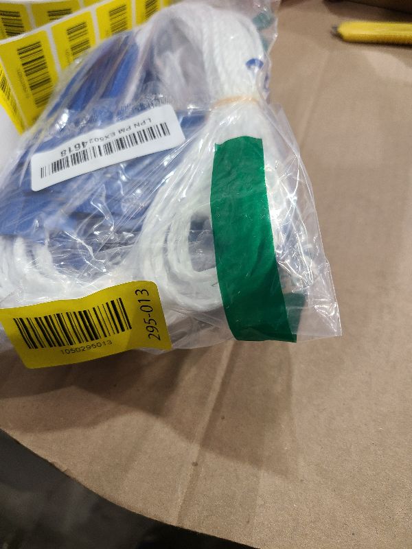 Photo 1 of 105ft Pennant Banner Flag, 7"x10" Fluorescent Blue Safety Flagging Banner Warning Flag for Construction Site/Traffic Control/Boundary Barrier Signs, Perimeter Marking Flags on String, 45 Flags