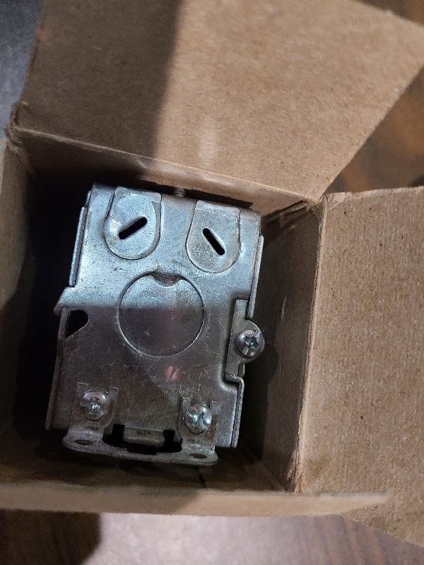 Photo 1 of 2-1/2'' Deep Switch Box, 1-Gang Metal Electrical Box, Length 2.5'', Width 4.22'', Height 2.63'', Seven 1/2'' Knockouts, with 4 MC Cable Clamps, Capacity 12.5 Cubic Inches (Pack of 1)