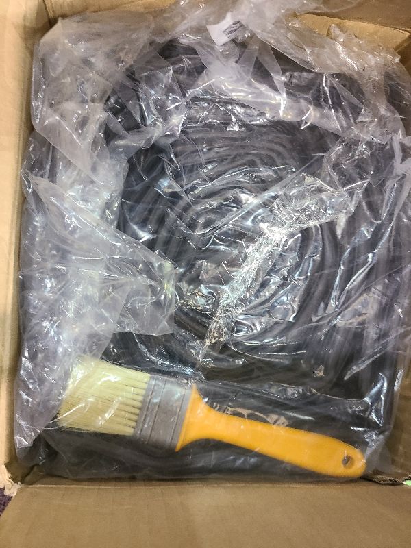 Photo 1 of 18 FT Garage Door Bottom Seal Rubber 0.35" Big P Bulb Bottom Garage Weather Stripping for Single Channel, Flexible Weatherproof Replacement Strip Seal Fits 18FT Wide, Black