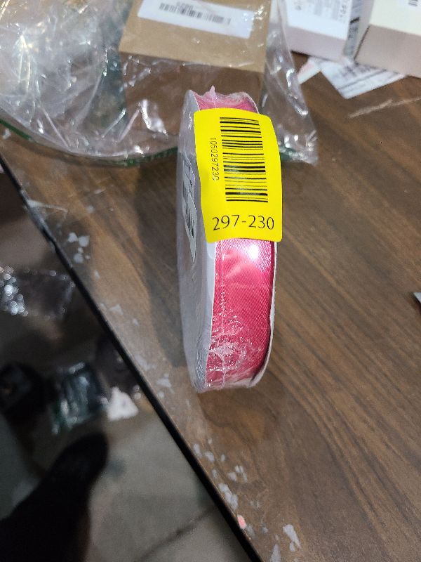 Photo 1 of 1 inch Hot Pink Ribbon,100 Yards 1 inch Hot Pink Satin Ribbon Solid Fabric Ribbon for Gift Wrapping Floral Bouquets Wedding Home Party Decoration