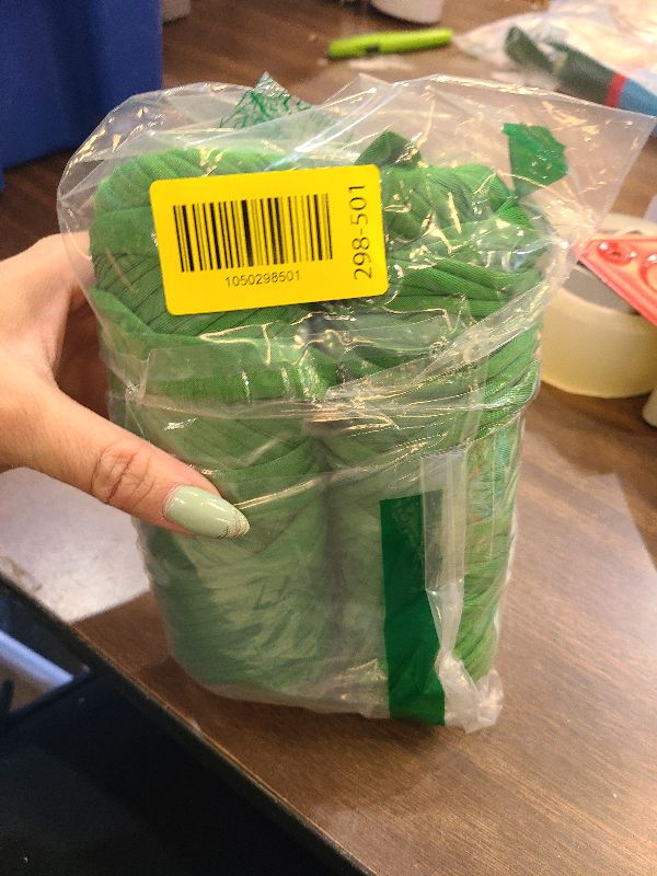 Photo 1 of 2 Pack Soft T-Shirt Yarn for Crochet, T Shirt Yarns for Crocheting Crafts, Bags, Basket, Coaster, Tshirt Yarns - 800 G/260 Yds with 1 Crochet Hook (2, Grass Green)