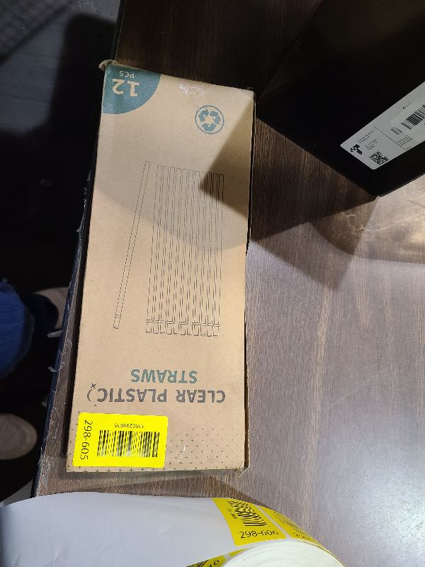 Photo 1 of 12Pcs Reusable Plastic Straws Colorful Plastic Straws, 11 Inch Long Hard Cup Drinking Straw with Cleaning Brush-Sapphire Blue