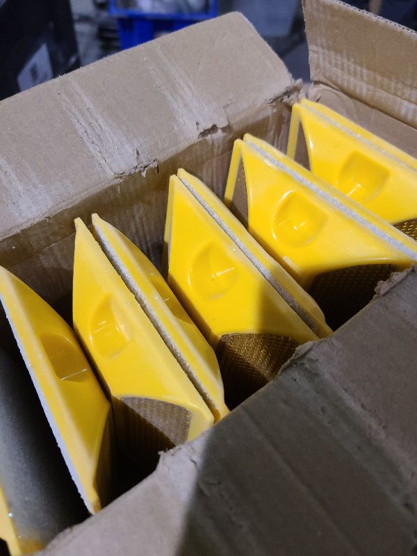 Photo 1 of 10 Pack Commercial Reflective Road Pavement Marker - Reflective Driveway Marker (Yellow)