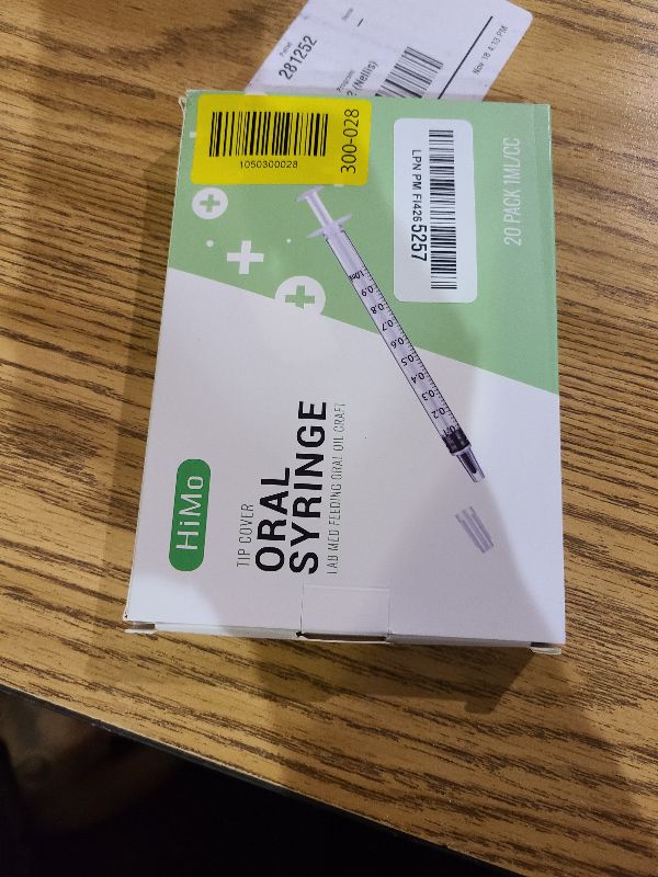 Photo 1 of 20 Pack 1ml Syringe with Cap for Liquid, 1cc Plastic Small Syringes with Cover, Non-Sterile, No Needle