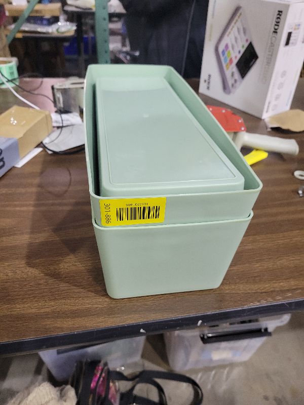 Photo 1 of 2 Pack Self Watering Pots for Indoor Plants 17 Inches Window Boxes Planters Rectangular Flower Pots Rectangle Herb Pots Large Plant Pots with Drainage Holes and Saucers Windowsill Planter, Green