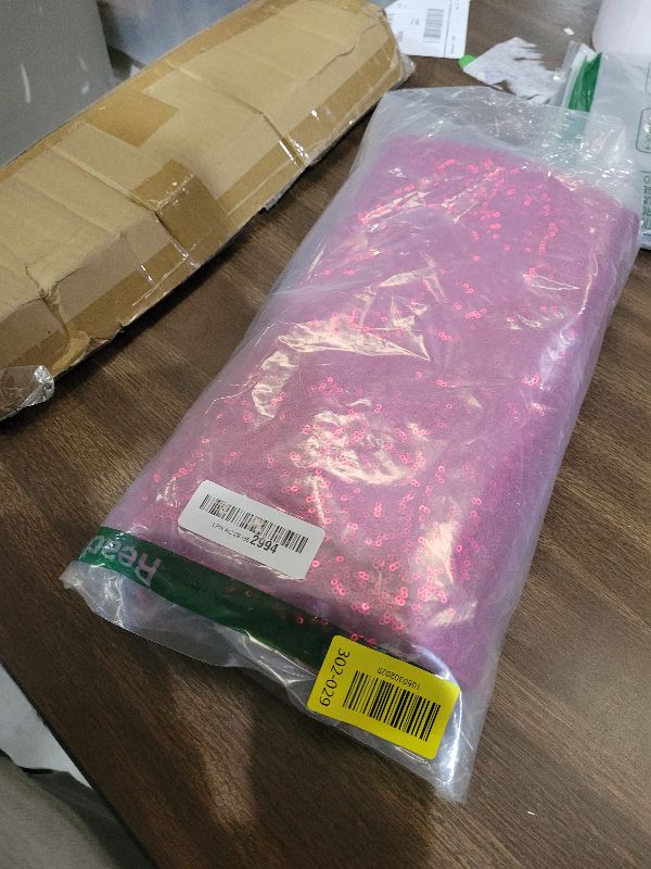 Photo 1 of 2×8FT-2PCS Hot Pink Sequin Backdrop Curtains Panels, Fuchsia Photography Backdrop Glitter Curtains Fabric Background for Christmas Wedding Party Decor