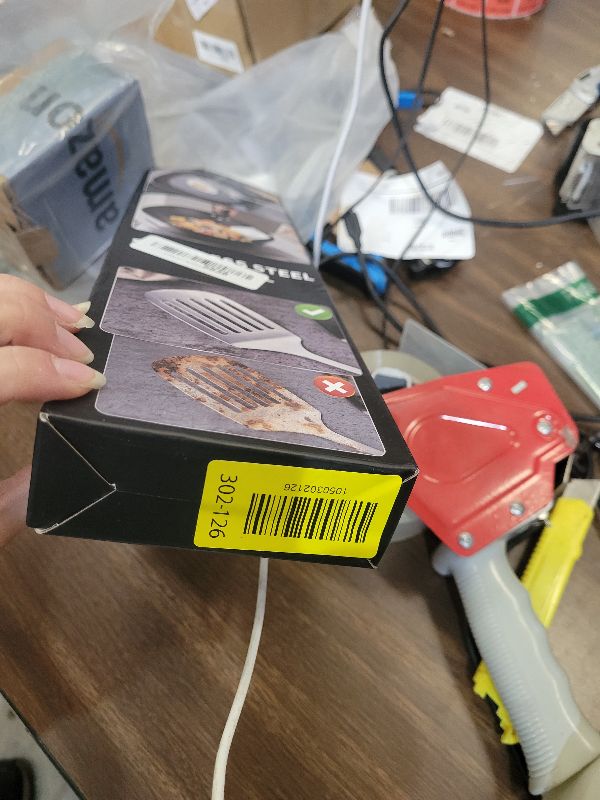 Photo 1 of 2 Pcs Stainless Steel Spatulas Set, Metal Spatula Solid & Slotted Turner, Heavy Duty Sturdy Spatula for Kitchen Use, High Heat Resistant Cooking Utensils for Fish Eggs Pancakes, Easy to Clean, Silver