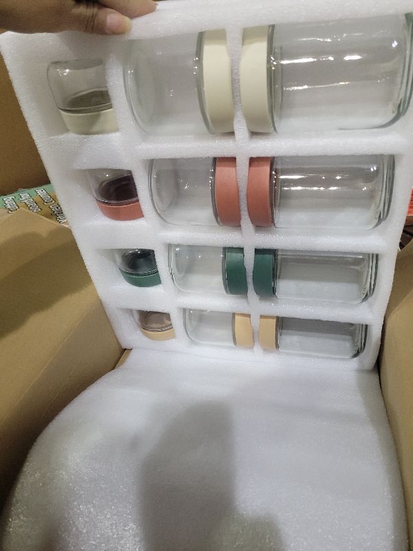 Photo 1 of 12Pack Overnight Oats Containers with Lids, 16oz, 8oz & 4oz Glass Jars with Airtight Lids, Wide mouth Mason Salad jars, Glass Food Storage Containers for Yogurt Chia Pudding Snacks Cereal & Spices