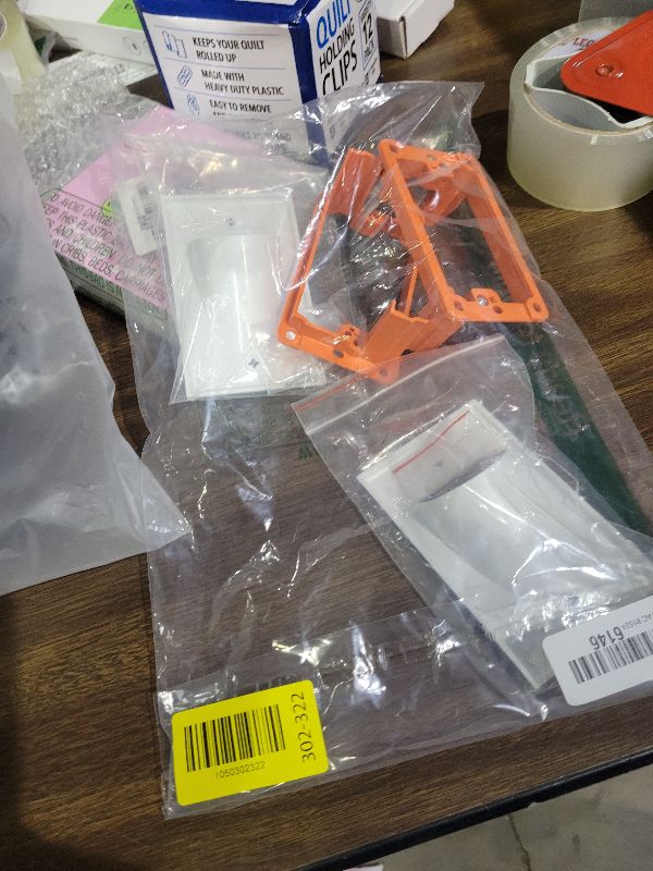 Photo 1 of 2 Pack Wall Plate Cable Pass Through with Bracket - In Wall Cable Management Kit - Recessed Cable Wall Plate Pair with Single Gang Low Voltage Mounting Bracket - Decorator Cover for Low Voltage Cables