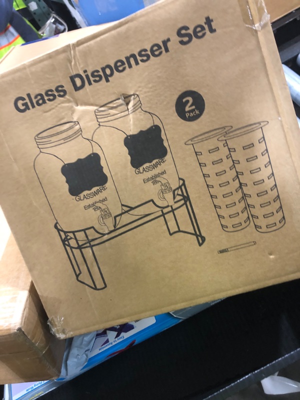 Photo 1 of 1 Gallon Glass Drink Dispensers For Parties?Lemonade Beverage Dispenser With Stand And Spigot For BBQ, Picnic, Party,Laundry Detergent Dispenser