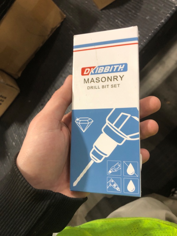 Photo 1 of 10-Piece Masonry Drill Bit Set for Concrete Tile Glass Ceramic Brick,1/8 to 1/2 Inch Drilling Bits with Triangle Handle,Tungsten Steel Alloy Tip.?Black?