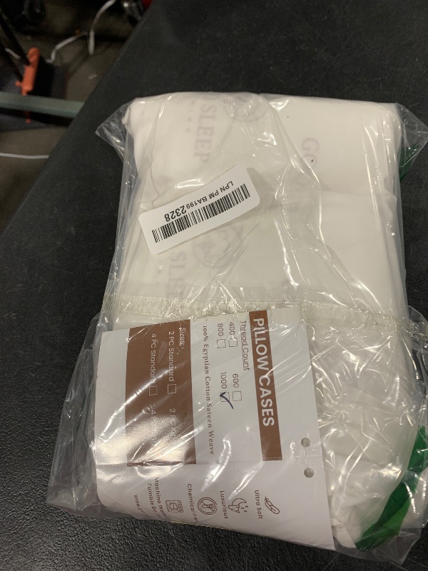 Photo 1 of 1000 TC White King Pillowcases Set of 4 100% Egyptian Cotton Pillow Cases with Long Staple Cotton & Sateen Weave, Silky Soft Hotel - Like Bed Pillow Covers for Comfy Sleeping, Snug Fit