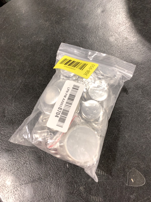 Photo 1 of 100 Pieces Blank Button Badge Parts for Button Maker Machine, Metal Shells Metal Back Cover and Clear Mylar Components, DIY Crafts Arts Supplies for Presents, Souvenirs (25mm)