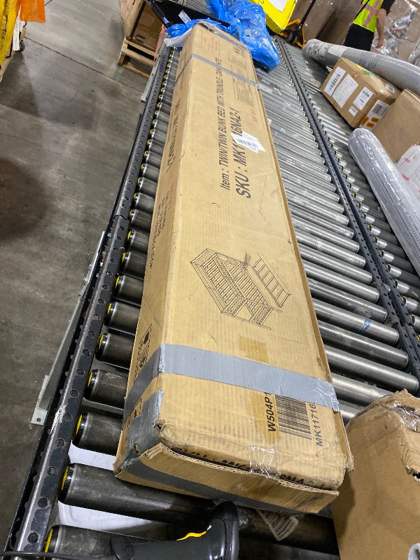 Photo 1 of *PARTIAL SET* Full Over Full Bunk Bed with Twin Size Trundle, Wood Bunk Bed with Ladder and Guardrails, Solid Wood Frame, Convertible to 2 Separated Beds, No Box Spring Needed, No-Noise Design (White Oak-013)
BOX 1