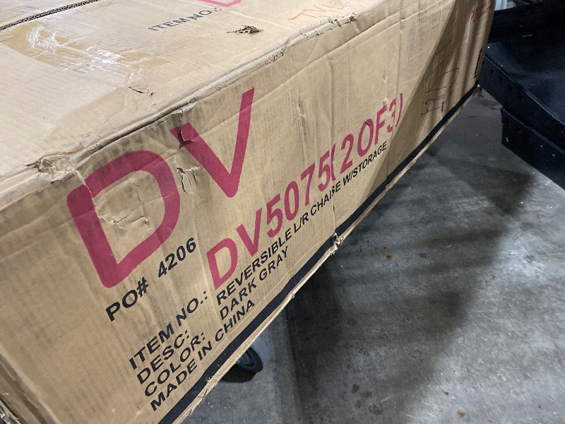 Photo 1 of *PARTIAL SET* REVERSIBLE L/R CHAISE WITH STORAGE DARK GRAY * ONLY BOX 2 OF 3 *