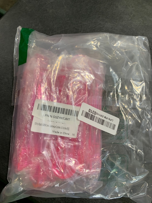 Photo 1 of 10 Pcs Plastic Buffet Serving Tongs, Clear Pink Kitchen Tongs Mini Serving Utensil Tongs for Food Ice Salad Buffet Barbecue Cookies, 6.3 Inches