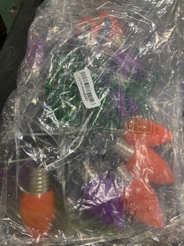 Photo 1 of 12 Pack C9 Halloween Lights Outdoor, Jumbo Bulbs Outdoor Halloween Decorations Plug in with Timer, Waterproof Pathway Lights for Outside Indoor Lawn Yard Garden Horror Party Decor (Orange and Purple)