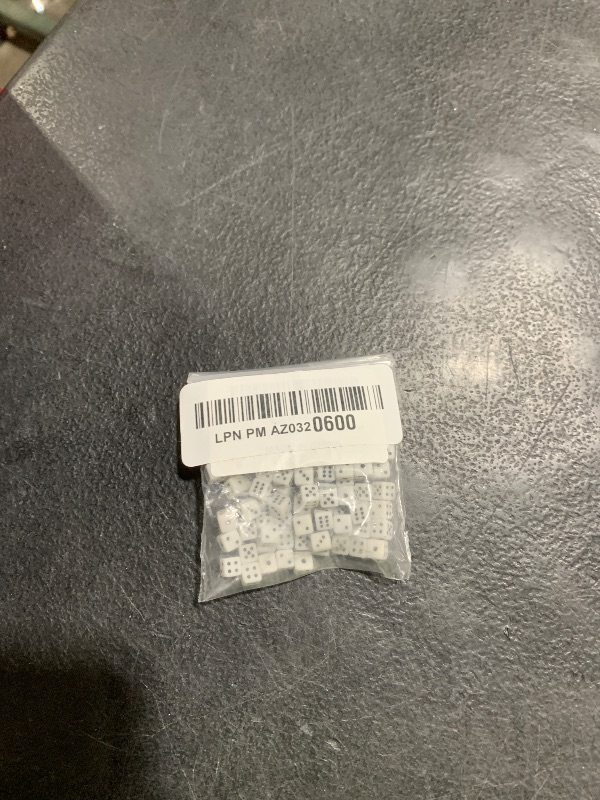 Photo 1 of 100 Pieces 5mm Mini Dice, 6 Sided for Board Games, Bulk D6 1/5" White Game Dot Square Set