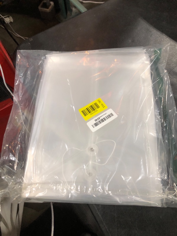 Photo 1 of 10 Pack Clear Plastic Envelopes, Reusable & Waterproof File Folders with String and Snap Button, Expansion File, for Documents School Home Work Office, Letter Size