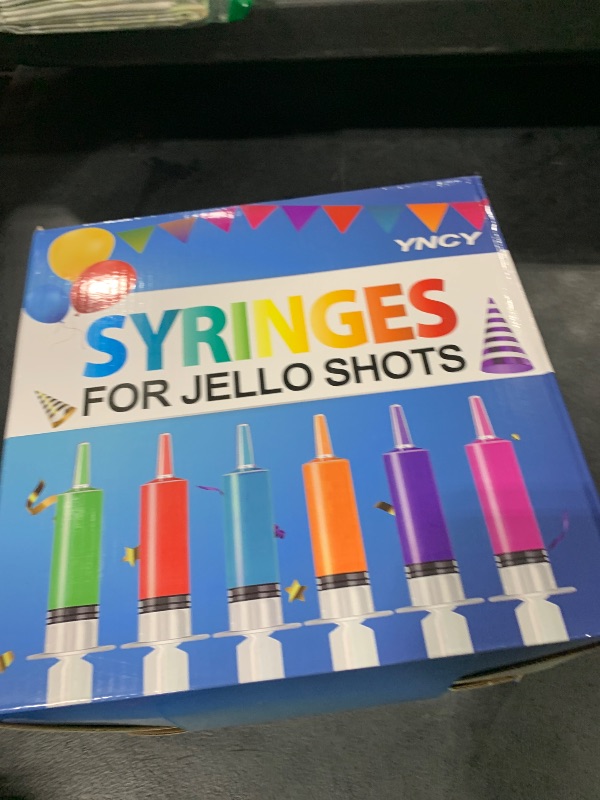 Photo 1 of 100 Pack Jello Shot Syringes with Tip Cap Set, Party Syringe BPA-Free Suringes Shooters Syringes for Jello Shots, Young Halloween, Thanksgiving, Christmas, Bachelorette Parties, Nurses, Graduation