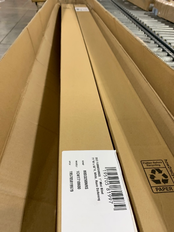Photo 1 of 2 pack DEZ FURNISHINGS Cordless 1" Mini Blind, 71" W x 60" H, Pearl White