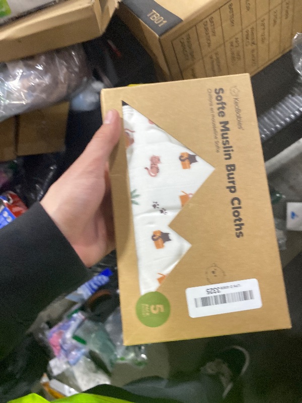 Photo 1 of 5-Pack Muslin Burp Cloths Baby Boy, Girl - Very Absorbent Baby Burp Cloth Rags, 8-Layers Viscose Derived from Bamboo Cotton Muslin Towel, Super Soft Spit Up Rags, No Shrink Washcloths (Pets & Paws)