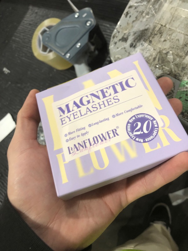 Photo 1 of Lanflower Magnetic Eyelashes with Applicator Natural Magnetic Lashes Wispy False Eyelashes with Magnets Fairy Eyelashes No Need Glue Manga Lashes