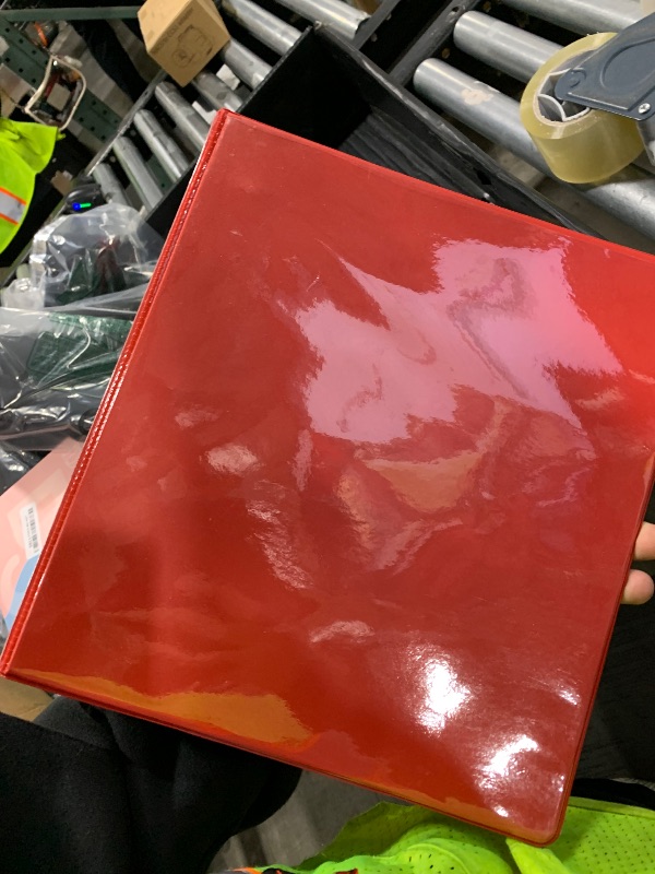 Photo 1 of 3 Ring Binder 1.5 Inch Red, 1 ½ inch Binder Clear View Cover with 2 Inside Pockets, Colored School Supplies Office and Home – by Enday