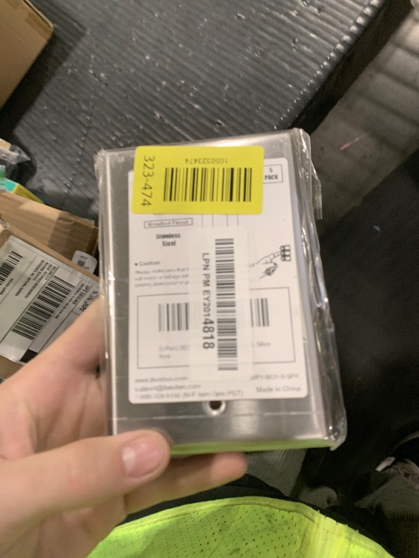 Photo 1 of [5 Pack] BESTTEN Oversized Decorator Metal Wall Plate with Plastic Film, Oversize Decor Receptacle Outlet Cover, Corrosion-Resistant Stainless Steel Switch Cover, Brushed Finish, Silver