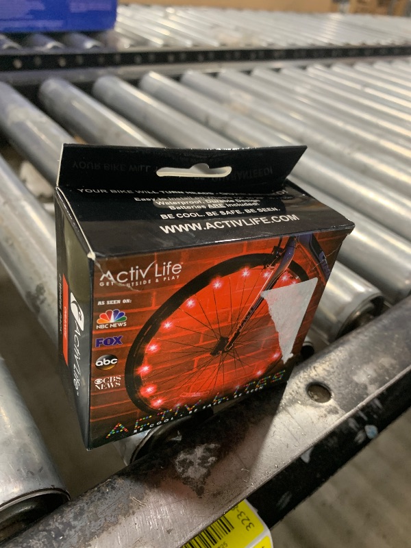 Photo 1 of Activ Life Bike Wheel Lights - 2-Pack, Orange - LED Spoke & Tire Clip-On with Silicone Mount - 360° Visibility & Flashing Mode for Night Riding & Camping