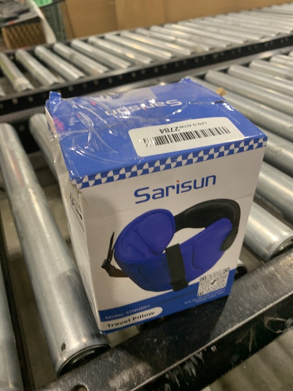Photo 1 of SARISUN Travel Pillows for Airplanes, Airplane Pillow for Long Flight, Airplane Head Strap with Eye Mask for Sleep, Travel Neck Pillow for Car Road Trip, 360° Support Headrest, Stop Bobblehead, Black