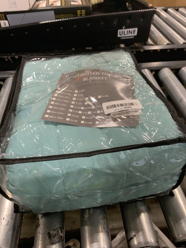 Photo 1 of yescool Weighted Blanket for Adults (12 lbs, 60" x 80", Teal) Cooling Heavy Blanket for Sleeping Perfect for 110-130 lbs, Queen Size Breathable Blanket with Premium Glass Bead, Machine Washable