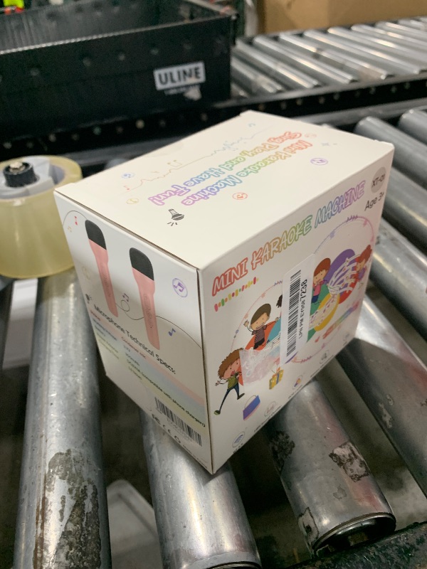 Photo 1 of Mini Karaoke Machine for Kids, Portable Bluetooth Speaker with 2 Wireless Microphones and Led Light, Birthday Gifts for 4 5 6 7 8 9 10 11 12 Year Old Girl, Kid Karaoke Machine Toys, Beige