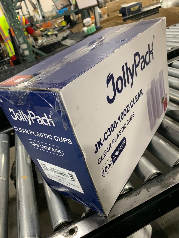 Photo 1 of JollyPack 300 Pack Clear Plastic Cups 10 OZ Disposable Heavy-duty Hard Drinking Cups for Christmas, Wedding, Home, Dinner and other Events