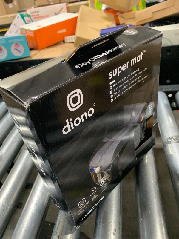 Photo 1 of Diono Super Mat Car Seat Protector For Infant Car Seat, Booster Seat and Pets, Crash Tested, Thick Padding, Non Slip Backing, Durable, Water Resistant Protection, 3 Handy Mesh Storage Pockets, Gray