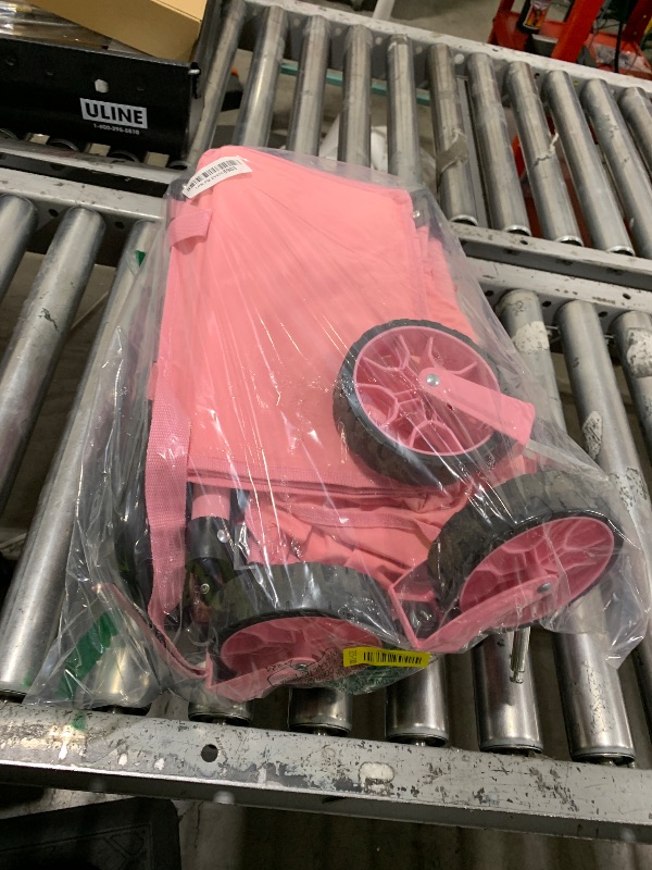 Photo 1 of ROSONG Collapsible Wagon Cart with Wheels Foldable - Folding Utility Heavy Duty Wagons Carts for Grocery Sports Garden Shopping Camping Wheelbarrows (Pink, 90L)