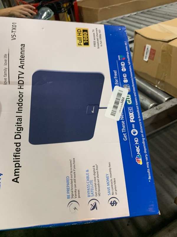 Photo 1 of TV Antenna Indoor, Digital Amplified Indoor HDTV Antenna, 1080p VHF UHF Television Local Channels Detachable Signal Amplifier and 16.5ft Long Coax Cable