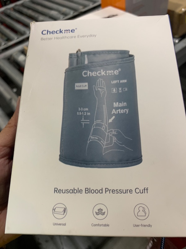 Photo 1 of Checkme Large Blood Pressure Cuff for 8.6"-16.5"(22-42cm), Adult Upper Arm Cuff Compatible with Most BP Monitors, Replacement Cuff for Home Use with 6 Connectors