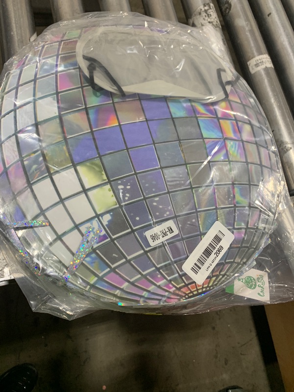 Photo 1 of WERNNSAI Disco Ball Piñata - Disco Party Decoration for Adult Birthday Party Supplies Hanging Disco Piñata with Bat Blindfold Mirror Roller Skating Pull String, 12.2” x 12.2”