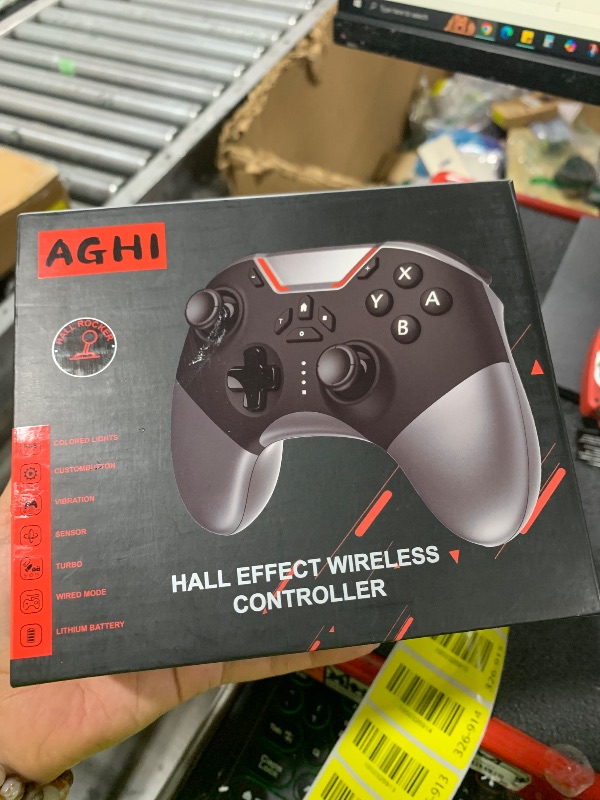 Photo 1 of iPhone Controller with Phone Clip, Hall Effect Joystick Wireless Bluetooth Gaming Controller for Android/iPhone/Apple Arcade MFi Games/PC/Switch/Steam with Macro/Lock Joystick Speed/6-Axis/Motor/Turbo