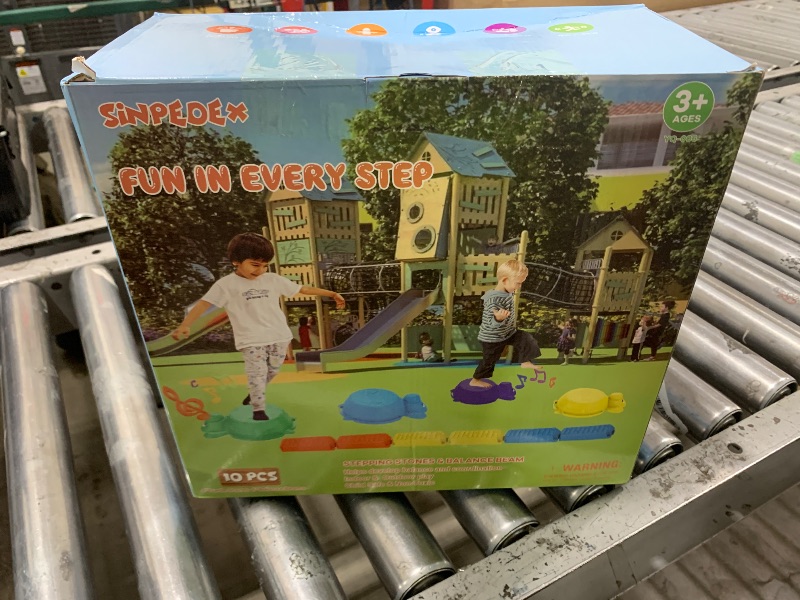 Photo 1 of Stepping Stones Outdoor Toys for Kids: 10 Pcs Portable Non-Slip Montessori Obstacle Course Blance Beam – Great for Outdoor Yard Indoor Family Play – Special Needs Sensory Toys for Toddlers 3+