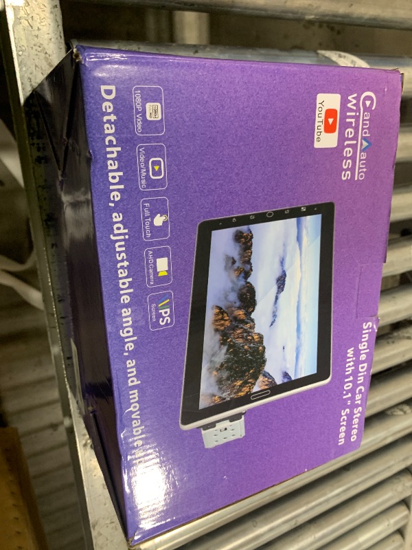 Photo 1 of Single Din 10.1 Inch Car Radio with Wireless Carplay Android Auto, Hodozzy Touch Screen Rotation Single Din Car Stereo with Bluetooth, FM/AM/RDS Radio, Mirror Link, SWC, EQ, Dual USB, AUX + Camera